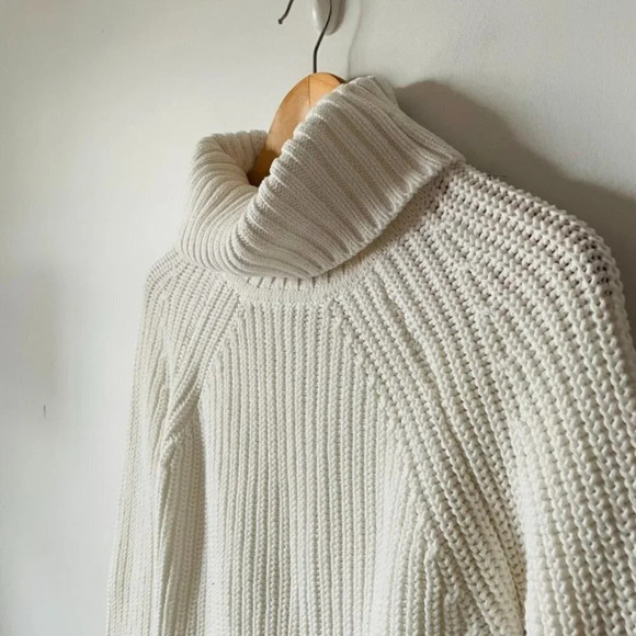 Maison Cinqcent  Knit Turtleneck Sweater Cotton Off White Size Medium - Picture 4 of 7